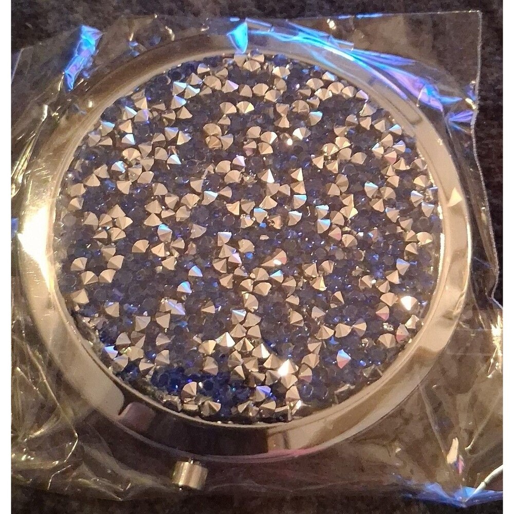 Cheerleader Engraved blue and silver toned /rhinestones Eat/sleep/cheer